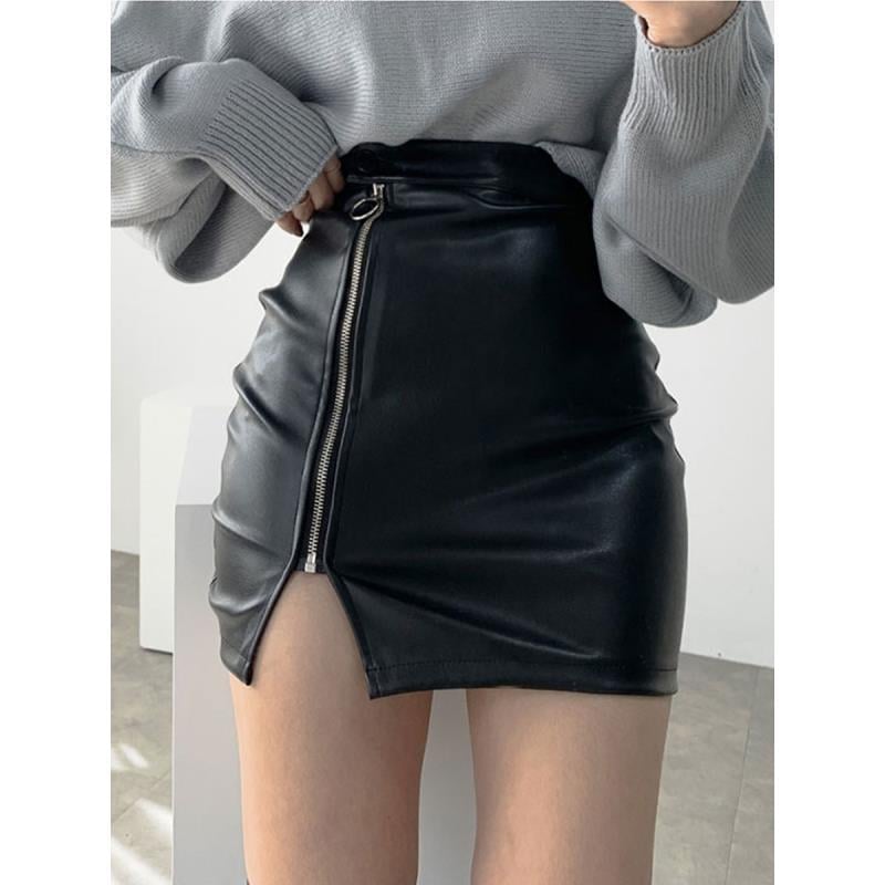 High Waist Sexy Tight Skirt with Split Hem